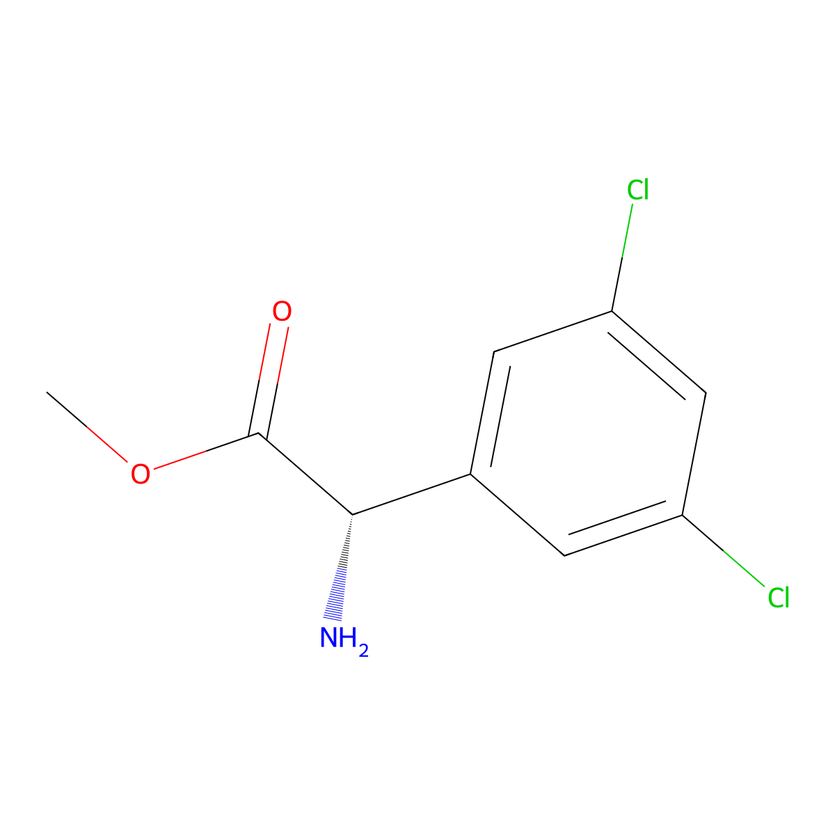 Methyl (S)-2-amino-2-(3,5-dichlorophenyl)acetate molecular structure, CAS 1703843-01-9