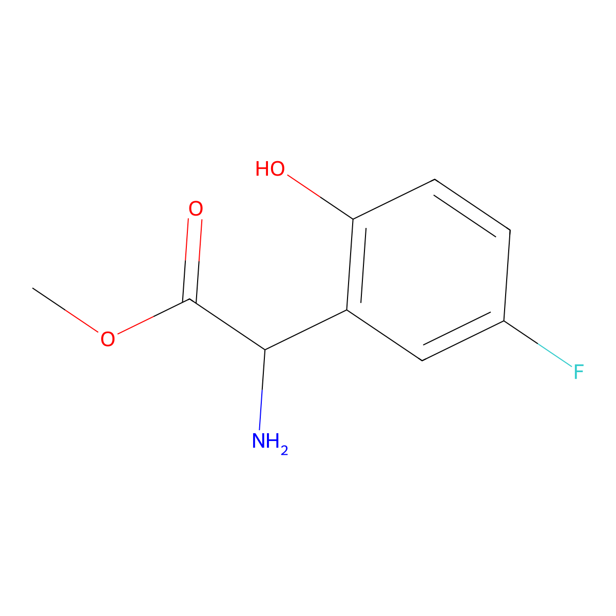 (S)-Methyl 2-amino-2-(5-fluoro-2-hydroxyphenyl)acetate molecular structure, CAS 1703854-46-9