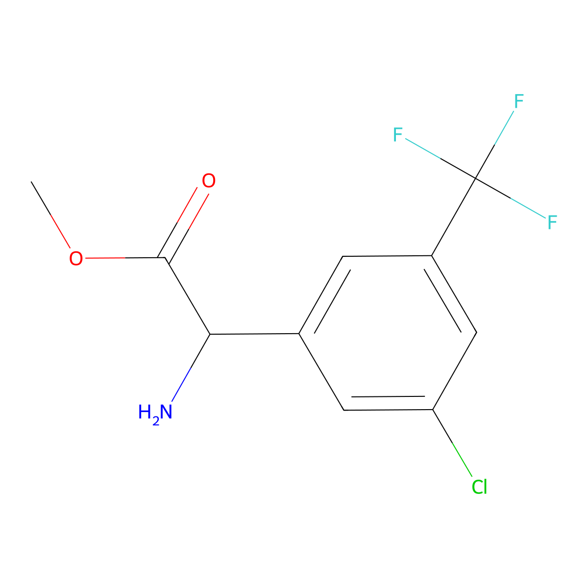 Methyl (S)-2-amino-2-(3-chloro-5-(trifluoromethyl)phenyl)acetate molecular structure, CAS 1703870-97-6