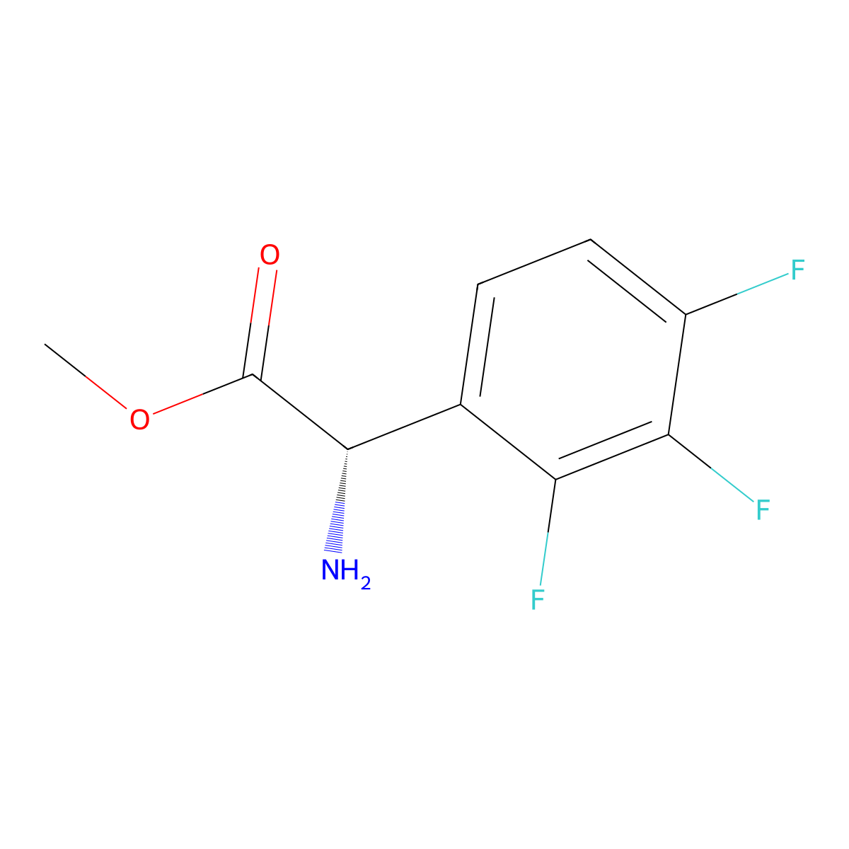 Methyl (2S)-2-amino-2-(2,3,4-trifluorophenyl)acetate molecular structure, CAS 1703874-31-0