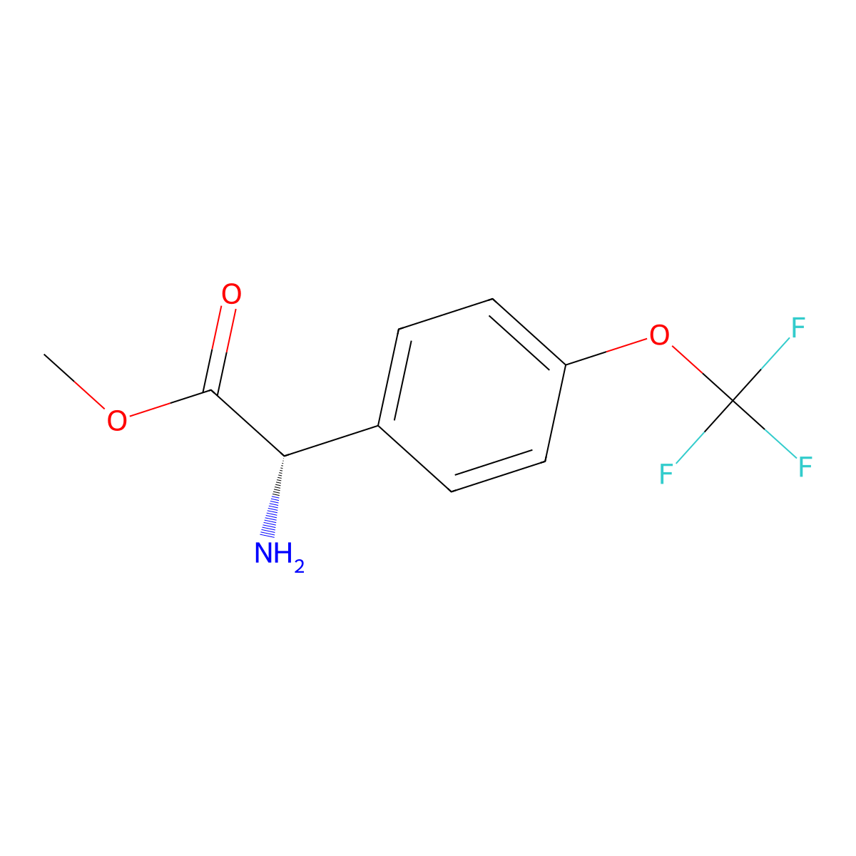 Methyl (S)-2-amino-2-(4-(trifluoromethoxy)phenyl)acetate molecular structure, CAS 1703877-32-0