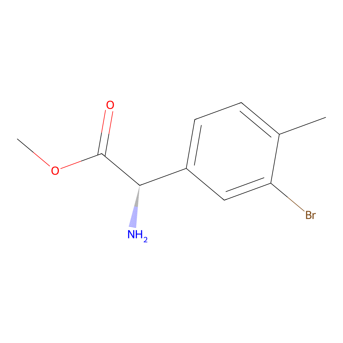 Methyl (S)-2-amino-2-(3-bromo-4-methylphenyl)acetate molecular structure, CAS 1703877-77-3