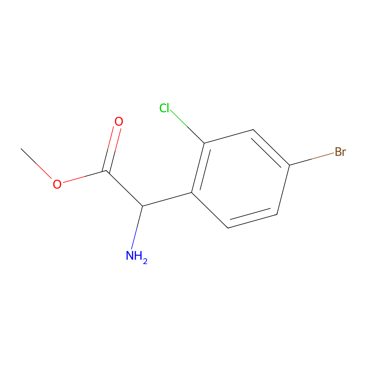 methyl (2R)-2-amino-2-(4-bromo-2-chlorophenyl)acetate molecular structure, CAS 1703878-47-0