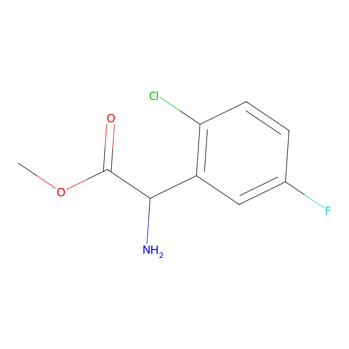 Methyl (R)-2-amino-2-(2-chloro-5-fluorophenyl)acetate molecular structure, CAS 1703893-14-4