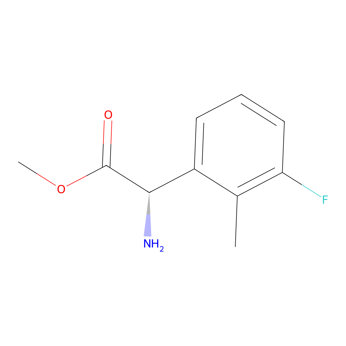 Methyl (S)-2-amino-2-(3-fluoro-2-methylphenyl)acetate molecular structure, CAS 1703895-06-0
