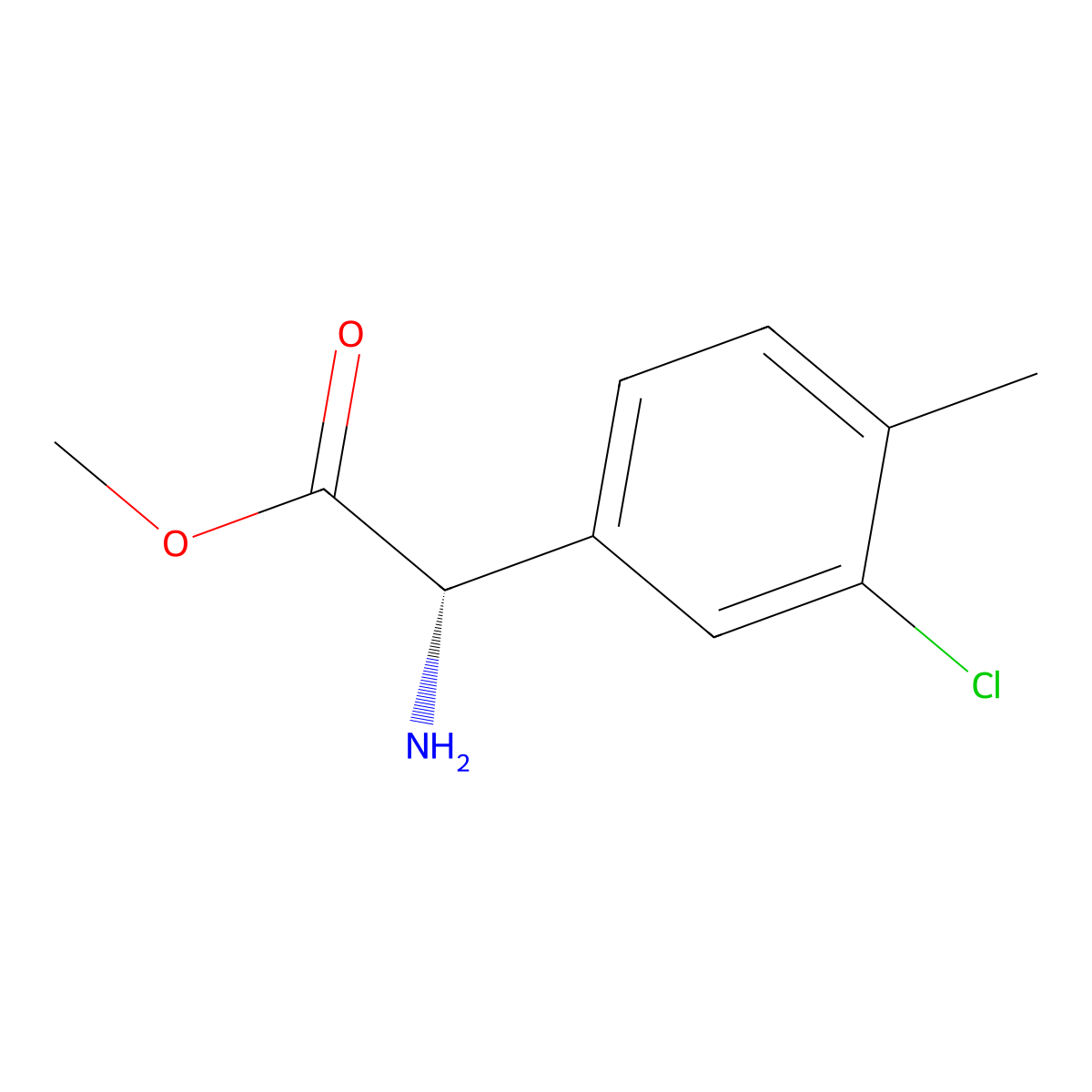 Methyl (S)-2-amino-2-(3-chloro-4-methylphenyl)acetate molecular structure, CAS 1703895-30-0