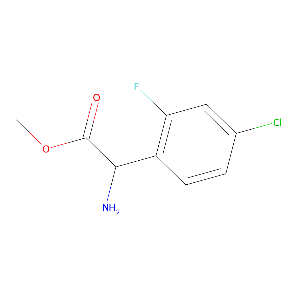 Methyl (S)-2-amino-2-(4-chloro-2-fluorophenyl)acetate molecular structure, CAS 1703895-64-0