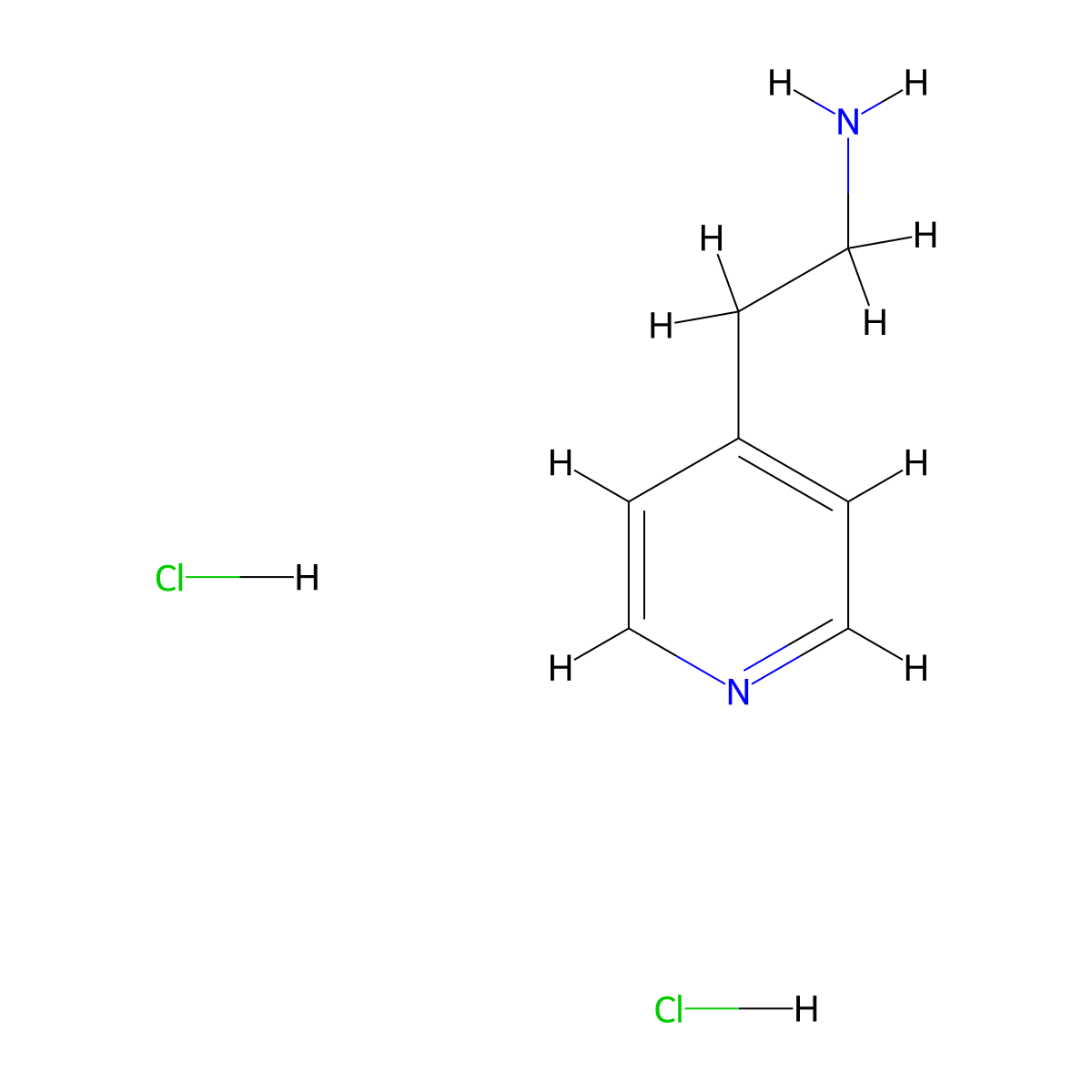 Pyridine, 4-(2-aminoethyl)-, dihydrochloride molecular structure, CAS 17039-03-1
