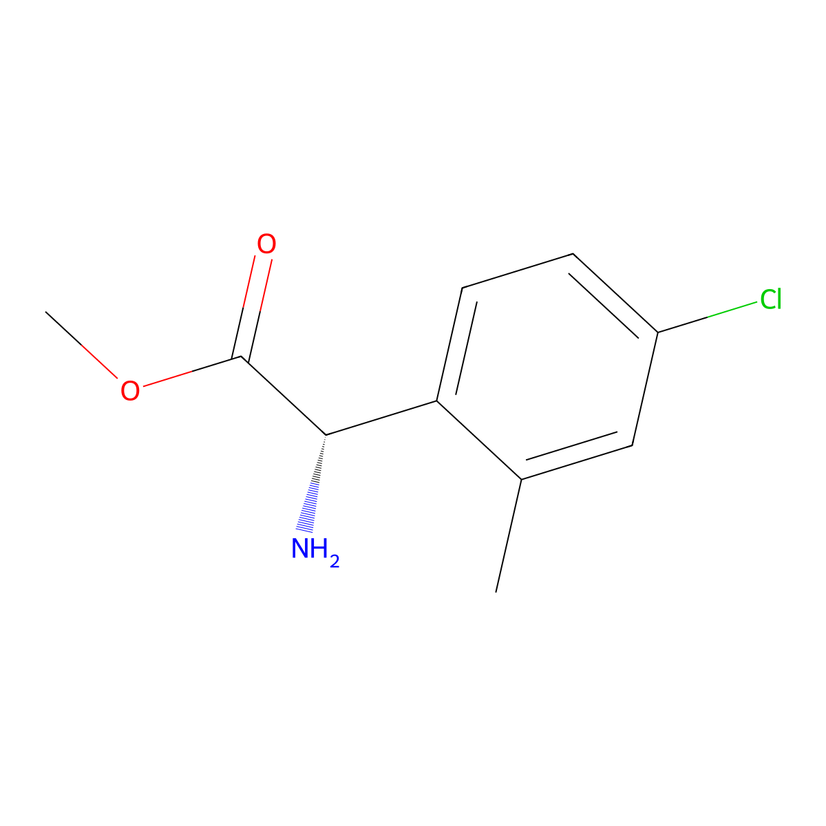 Methyl (S)-2-amino-2-(4-chloro-2-methylphenyl)acetate molecular structure, CAS 1703900-44-0
