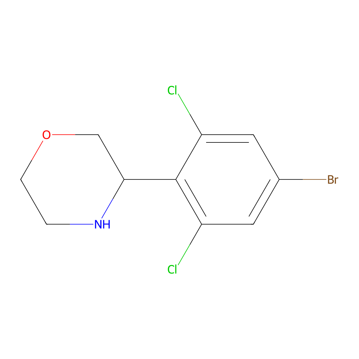 (S)-3-(4-bromo-2,6-dichlorophenyl)morpholine molecular structure, CAS 1703901-11-4