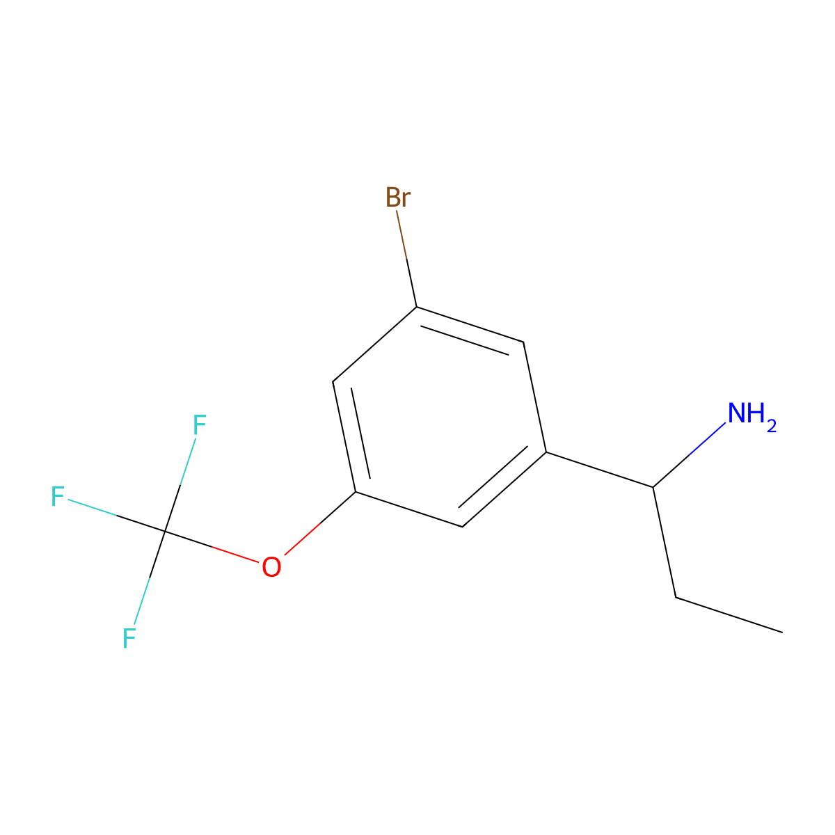 (R)-1-(3-Bromo-5-(trifluoromethoxy)phenyl)propan-1-amine molecular structure, CAS 1703911-41-4