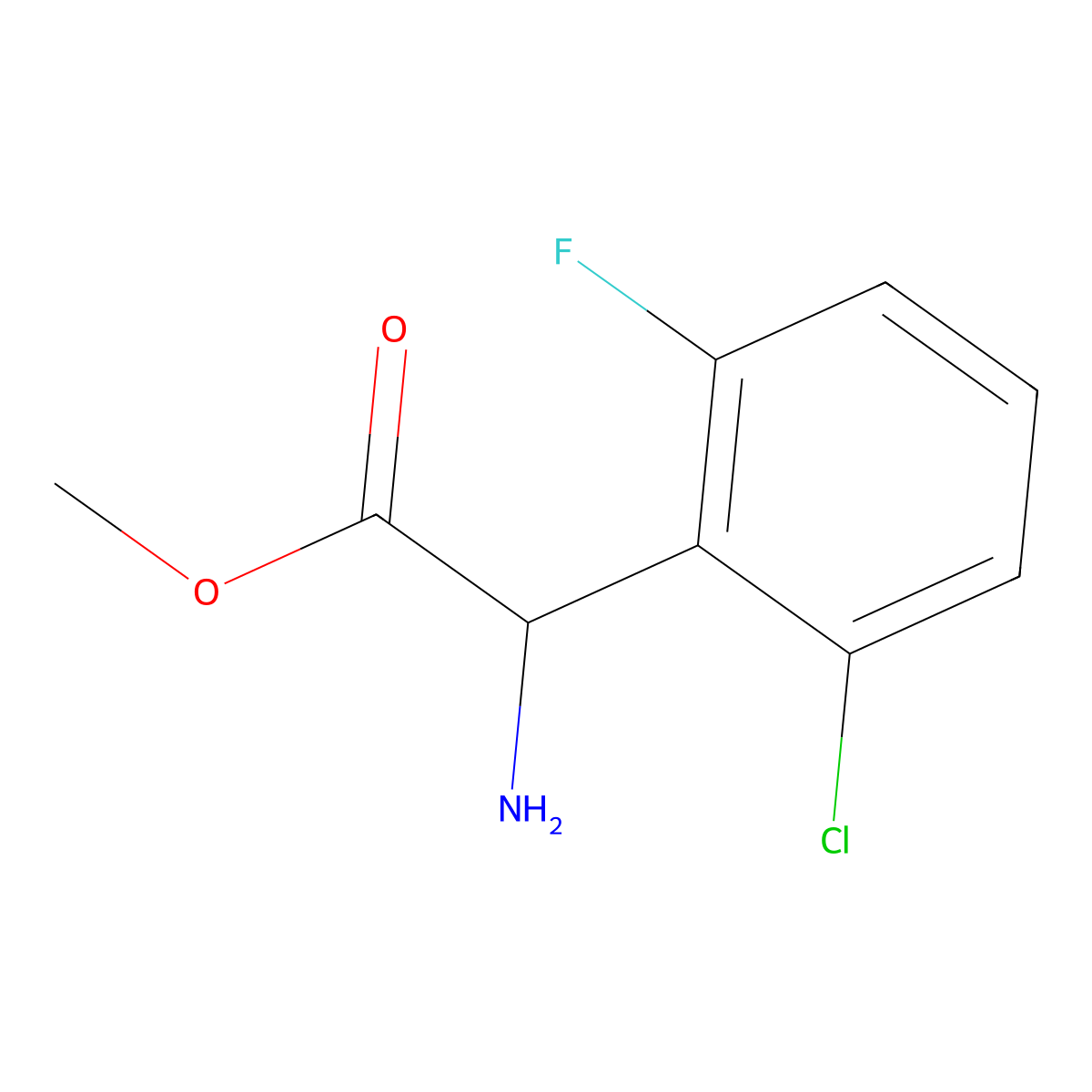 Methyl (S)-2-amino-2-(2-chloro-6-fluorophenyl)acetate molecular structure, CAS 1703916-03-3