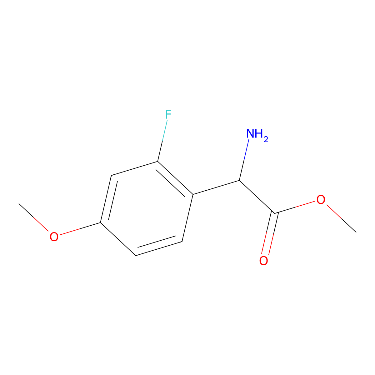 Methyl (S)-2-amino-2-(2-fluoro-4-methoxyphenyl)acetate molecular structure, CAS 1703924-86-0