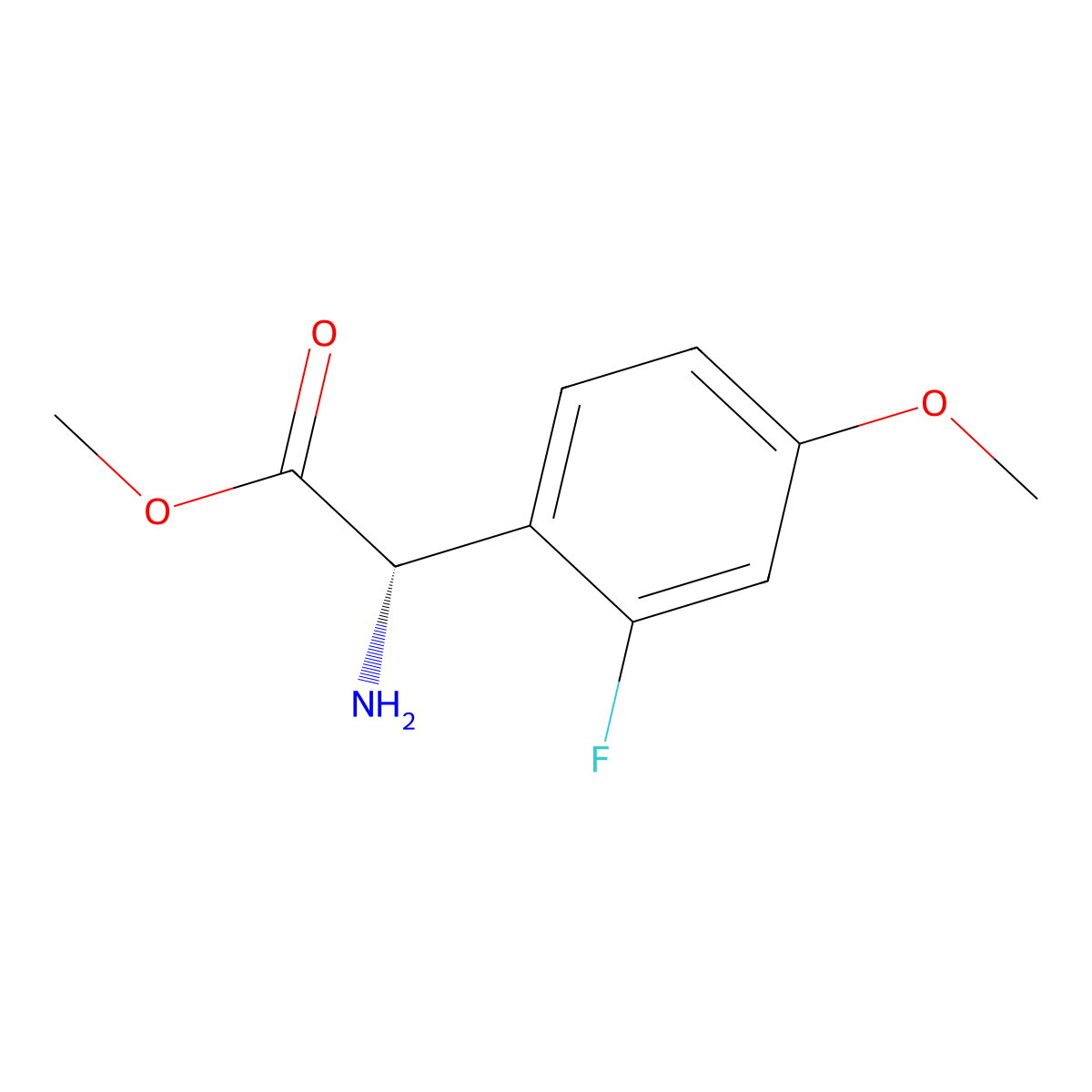 Methyl (S)-2-amino-2-(2-fluoro-4-methoxyphenyl)acetate molecular structure, CAS 1703924-86-0