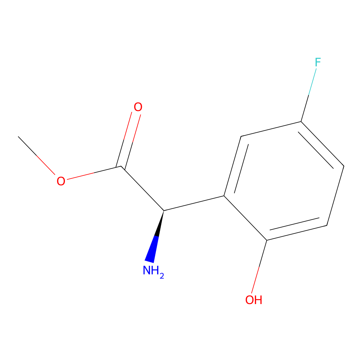 (R)-Methyl2-amino-2-(5-fluoro-2-hydroxyphenyl)acetate molecular structure, CAS 1703927-61-0