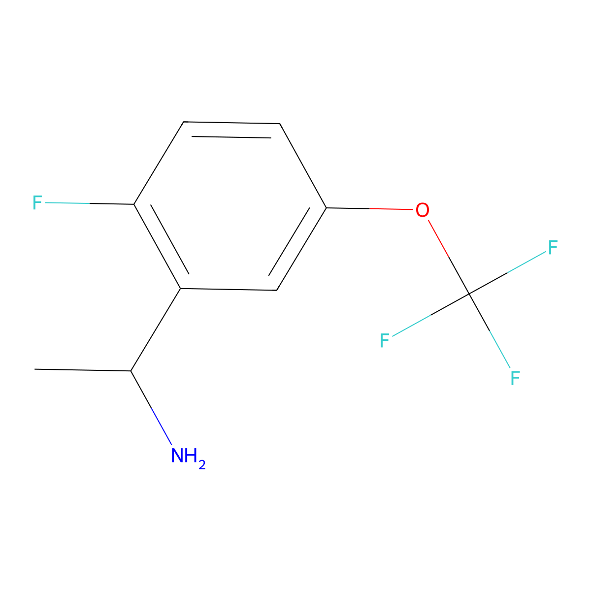 (1R)-1-[2-fluoro-5-(trifluoromethoxy)phenyl]ethanamine molecular structure, CAS 1703934-66-0