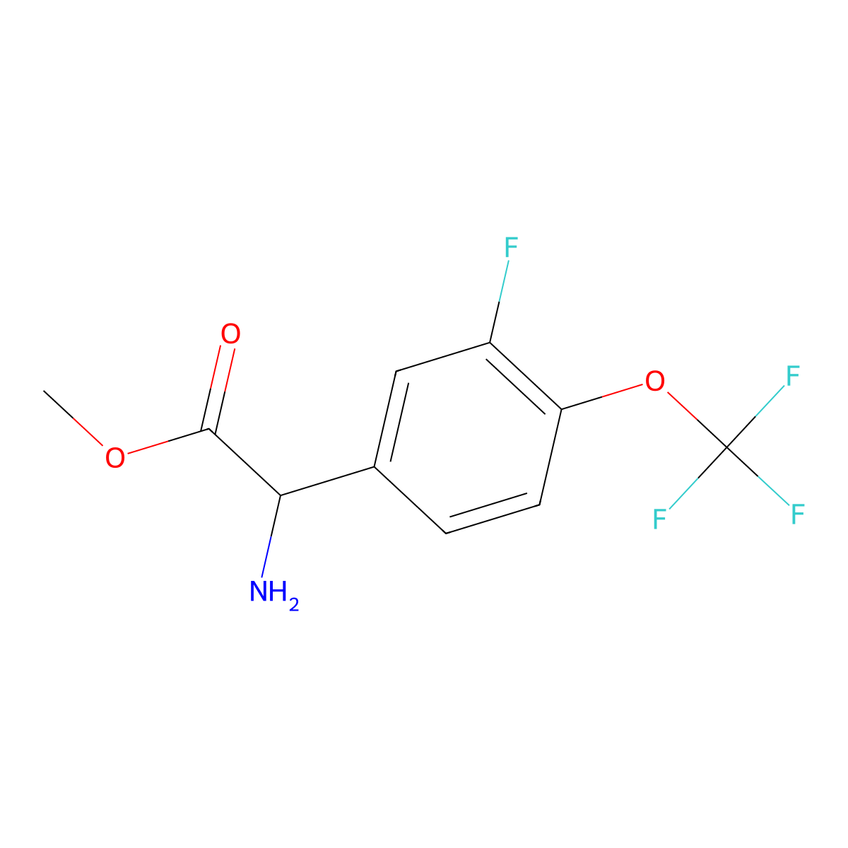 Methyl (2S)-2-Amino-2-[3-fluoro-4-(trifluoromethoxy)phenyl]acetate molecular structure, CAS 1703935-54-9