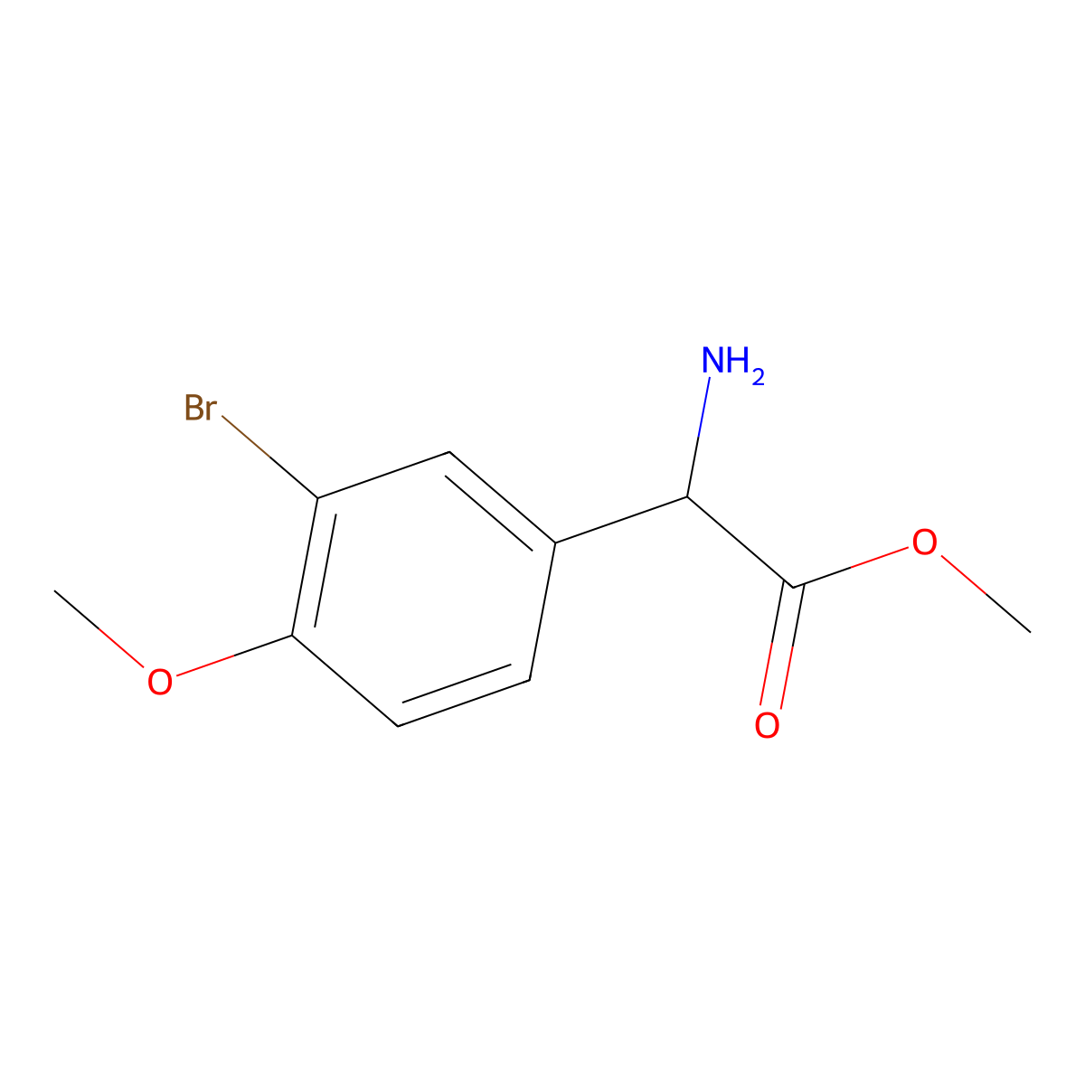 Methyl (S)-2-amino-2-(3-bromo-4-methoxyphenyl)acetate molecular structure, CAS 1703935-78-7