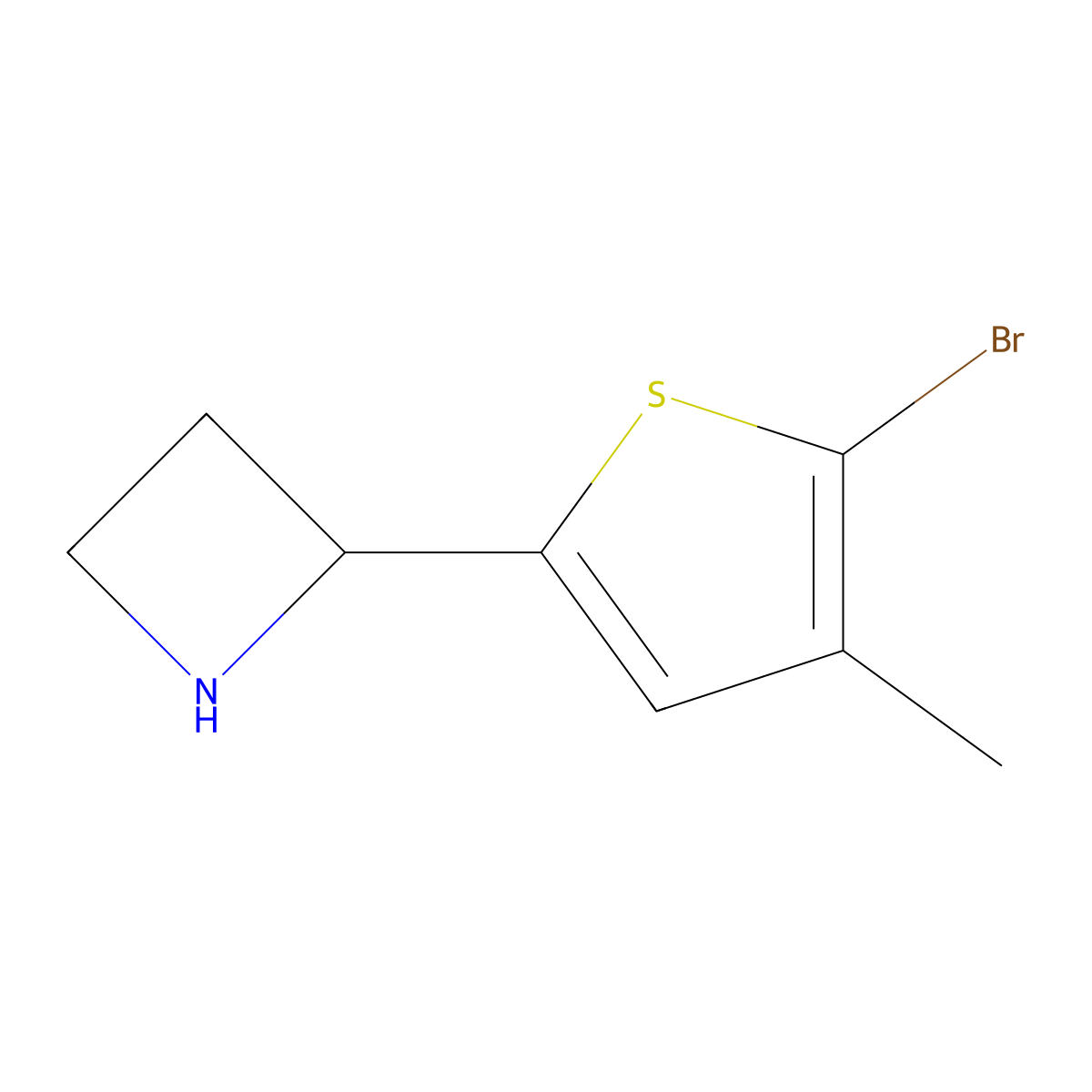 (S)-2-(5-Bromo-4-methylthiophen-2-yl)azetidine molecular structure, CAS 1703940-60-6