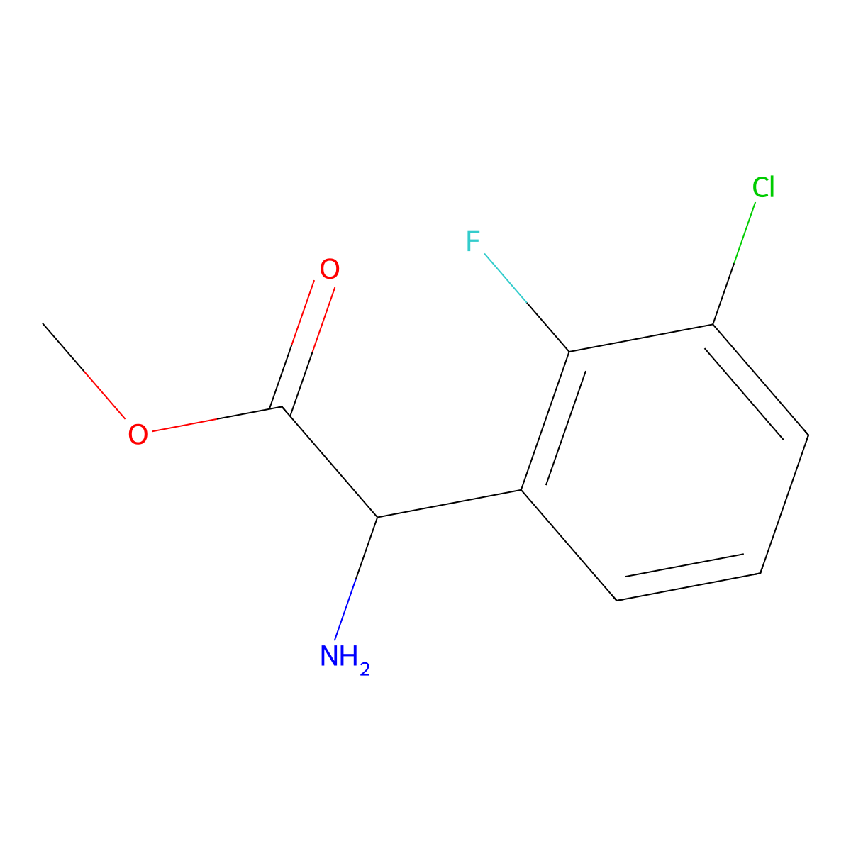Methyl (S)-2-amino-2-(3-chloro-2-fluorophenyl)acetate molecular structure, CAS 1703962-76-8