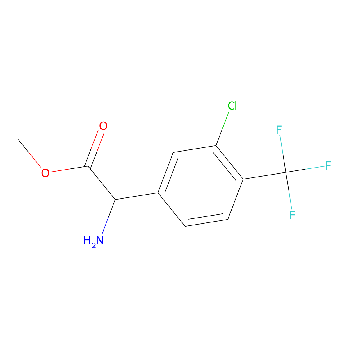 Methyl (S)-2-amino-2-(3-chloro-4-(trifluoromethyl)phenyl)acetate molecular structure, CAS 1703963-61-4