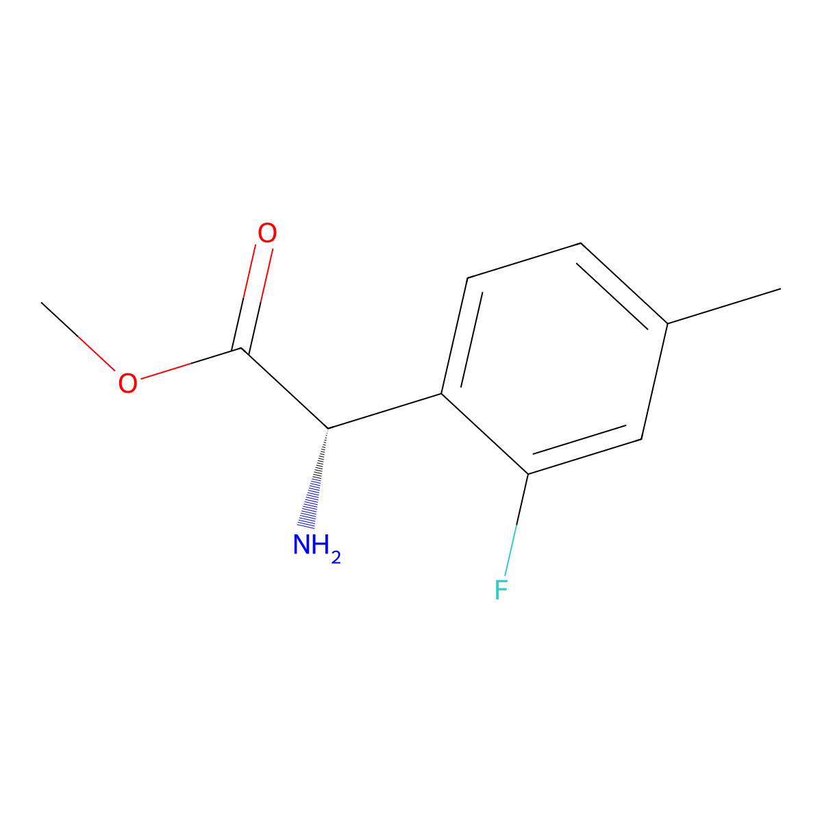 Methyl (S)-2-amino-2-(2-fluoro-4-methylphenyl)acetate molecular structure, CAS 1703976-73-1