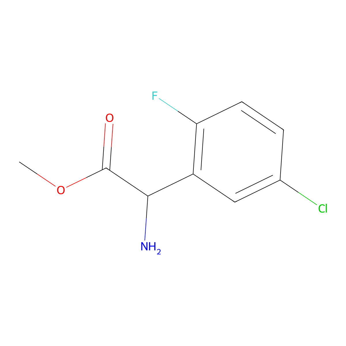 Methyl (S)-2-amino-2-(5-chloro-2-fluorophenyl)acetate molecular structure, CAS 1703979-66-1