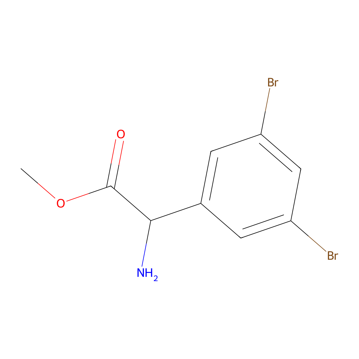 Methyl (S)-2-amino-2-(3,5-dibromophenyl)acetate molecular structure, CAS 1703987-44-3