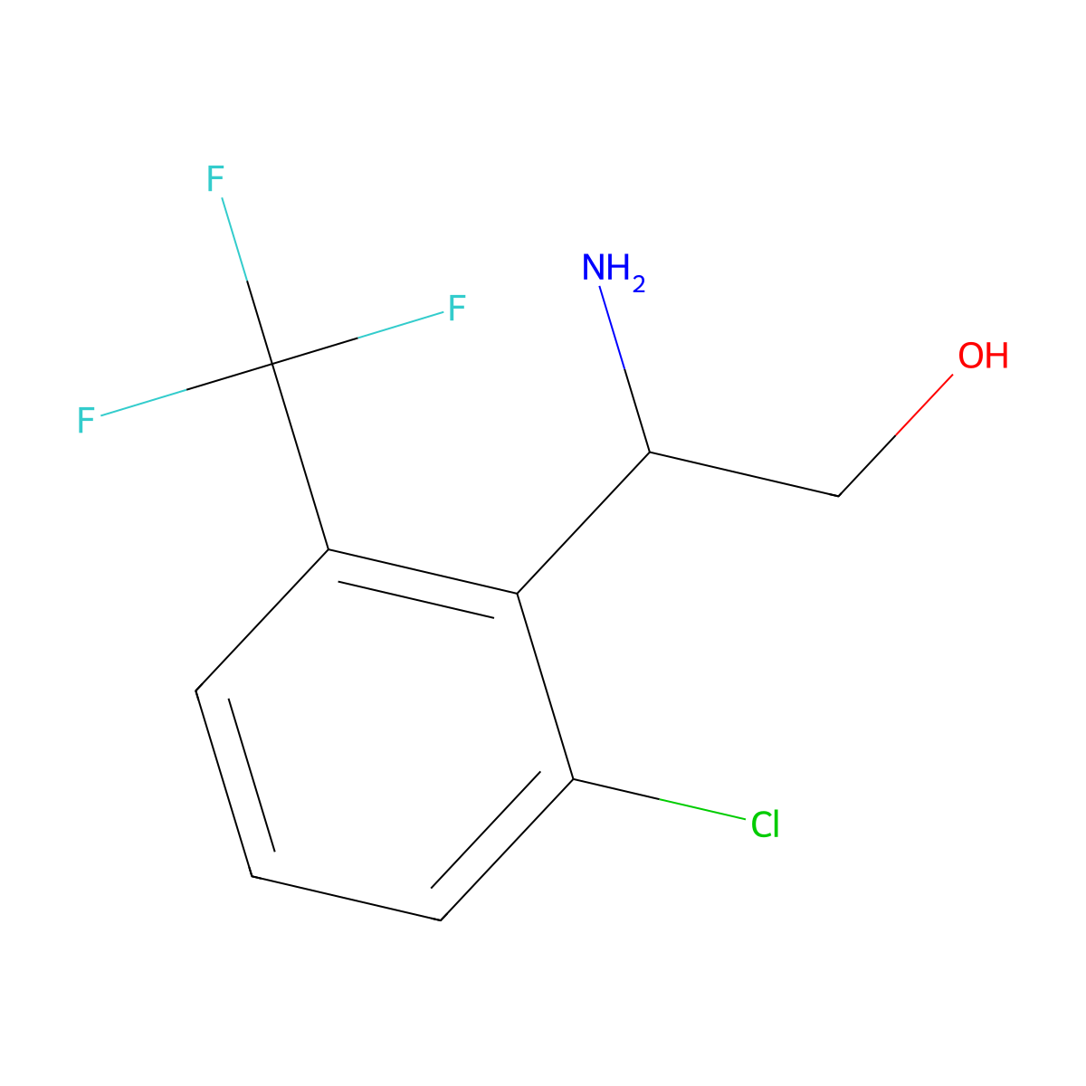 (2S)-2-amino-2-[2-chloro-6-(trifluoromethyl)phenyl]ethan-1-ol molecular structure, CAS 1703988-34-4