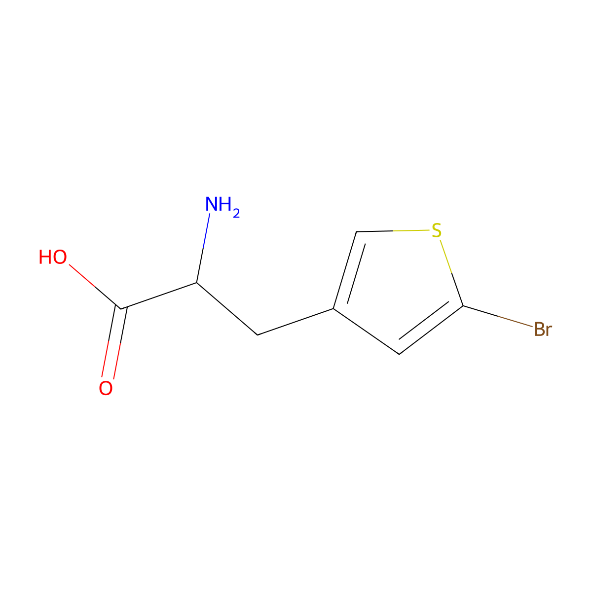 (2R)-2-amino-3-(5-bromothiophen-3-yl)propanoic acid molecular structure, CAS 1703988-76-4