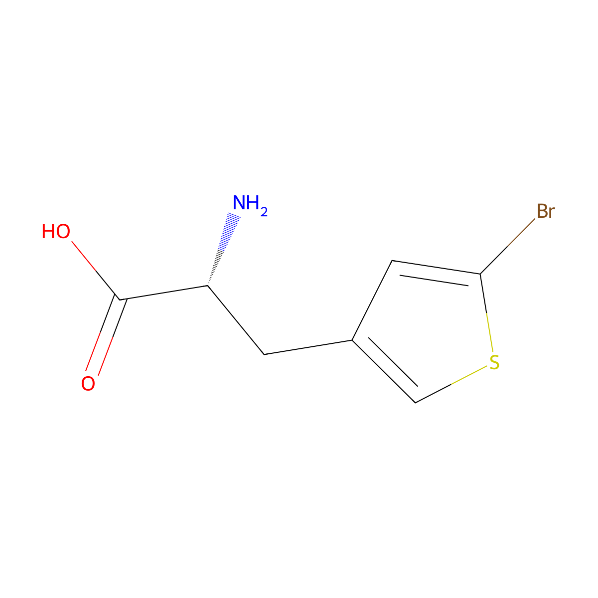 (2R)-2-amino-3-(5-bromothiophen-3-yl)propanoic acid molecular structure, CAS 1703988-76-4