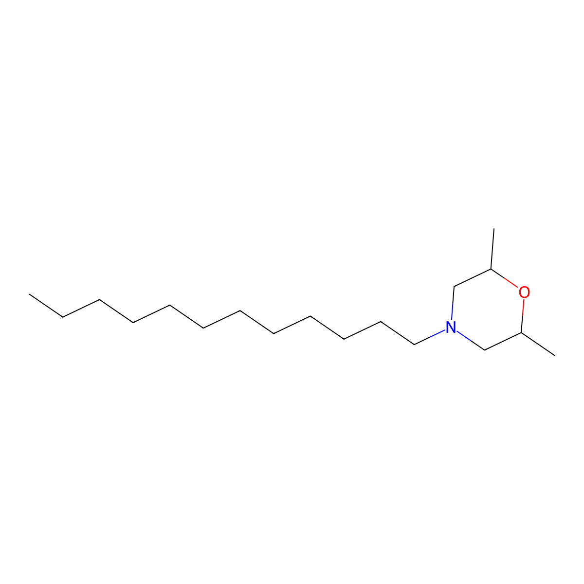 2,6-Dimethyl-4-dodecylmorpholine molecular structure, CAS 1704-28-5