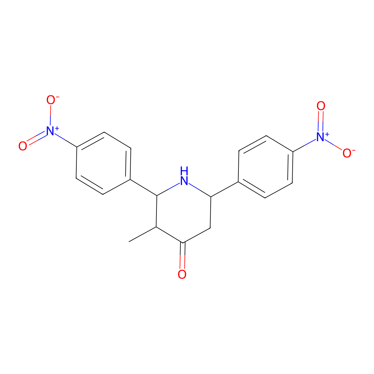 3-Methyl-2,6-bis(4-nitrophenyl)-4-piperidinone molecular structure, CAS 17040-73-2