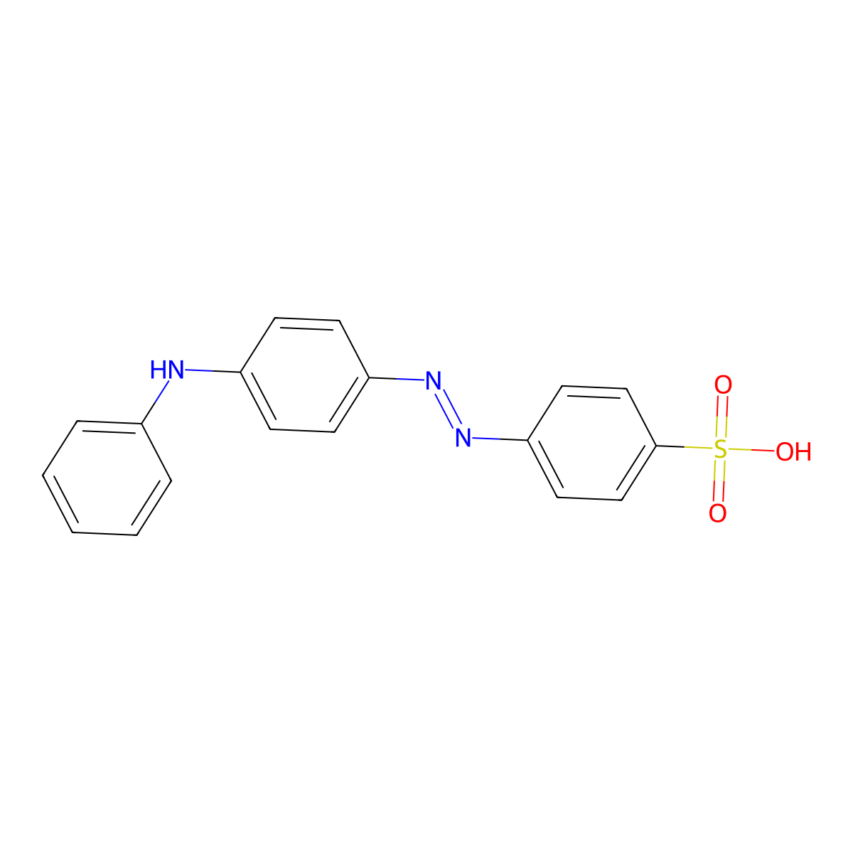 Benzenesulfonic acid, 4-(2-(4-(phenylamino)phenyl)diazenyl)- molecular structure, CAS 17040-79-8