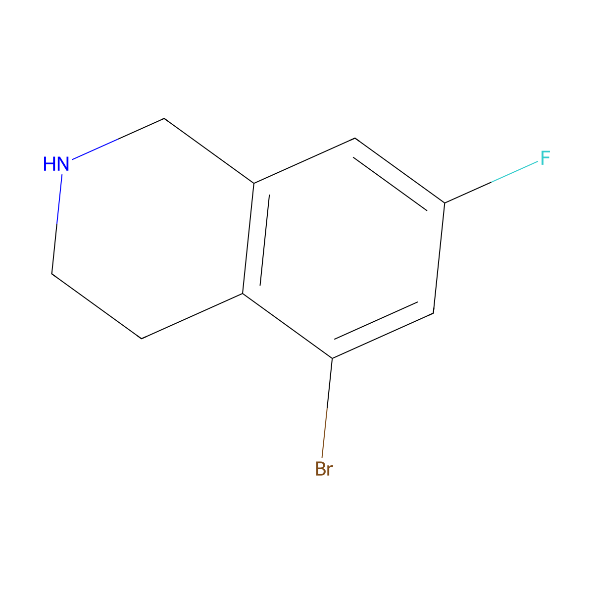 5-Bromo-7-fluoro-1,2,3,4-tetrahydroisoquinoline molecular structure, CAS 1704009-44-8