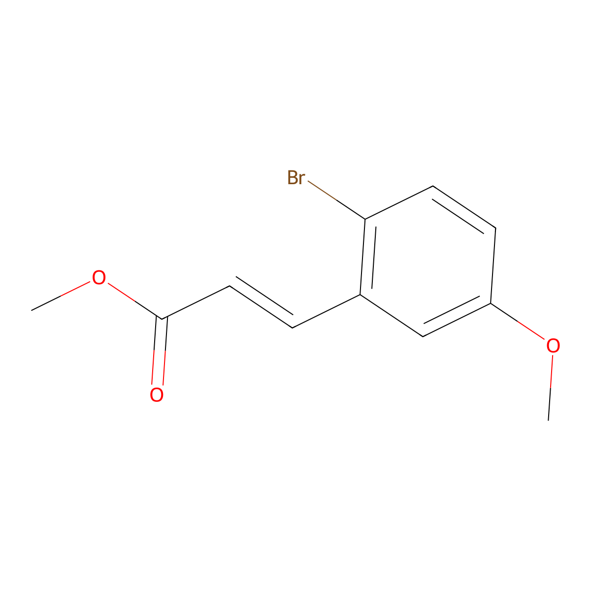 methyl (2E)-3-(2-bromo-5-methoxyphenyl)prop-2-enoate molecular structure, CAS 1704056-97-2