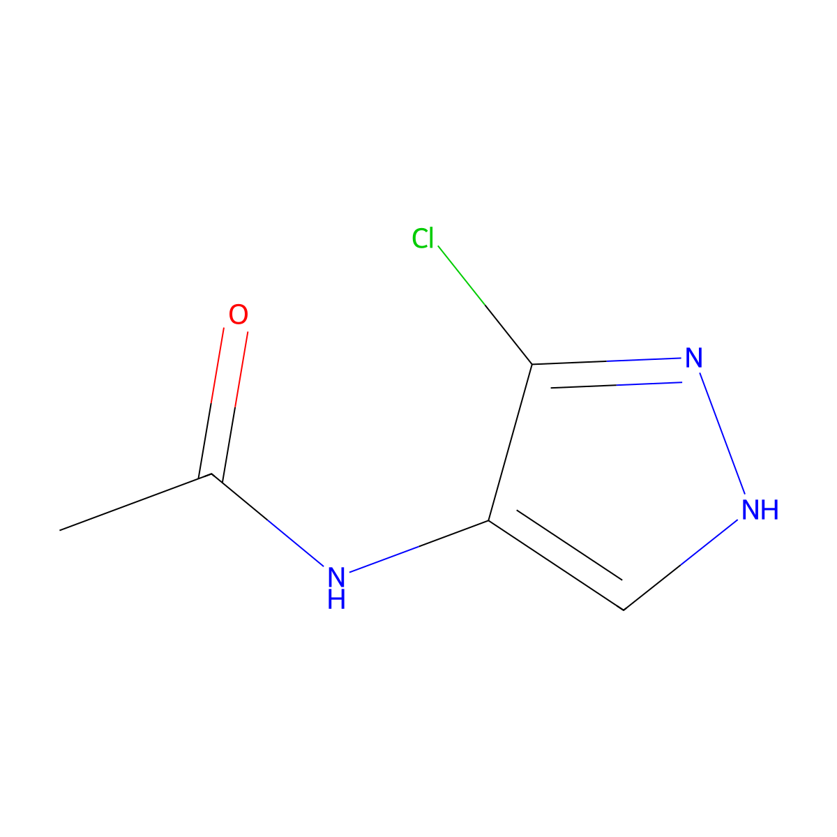 N-(3-chloro-1H-pyrazol-4-yl)acetamide molecular structure, CAS 1704063-31-9