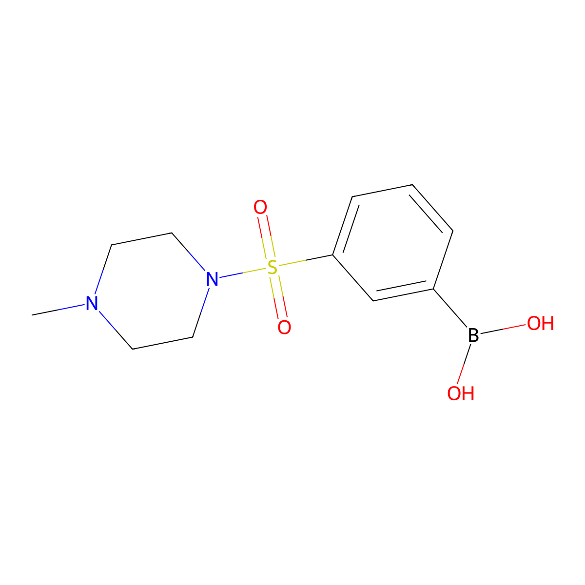 (3-((4-Methylpiperazin-1-yl)sulfonyl)phenyl)boronic acid molecular structure, CAS 1704063-59-1