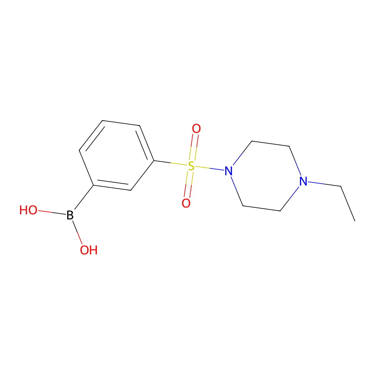 (3-((4-Ethylpiperazin-1-yl)sulfonyl)phenyl)boronic acid molecular structure, CAS 1704063-61-5