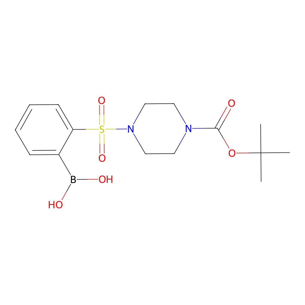 2-(4-(Tert-butoxycarbonyl)piperazin-1-ylsulfonyl)phenylboronic acid molecular structure, CAS 1704063-63-7