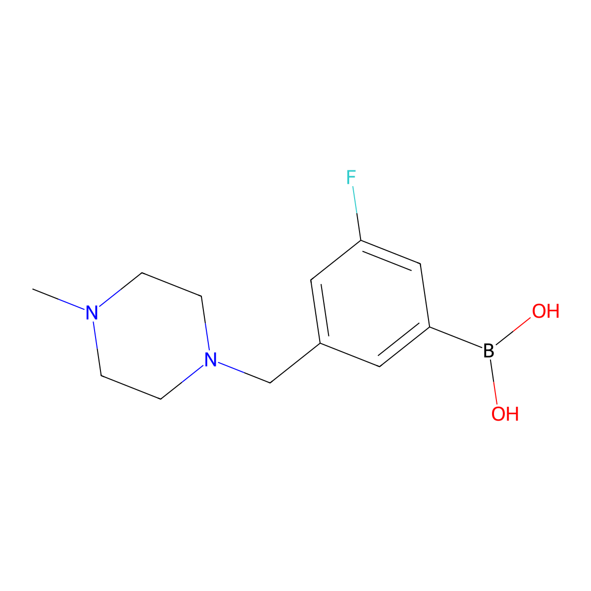 (3-Fluoro-5-((4-methylpiperazin-1-yl)methyl)phenyl)boronic acid molecular structure, CAS 1704063-69-3