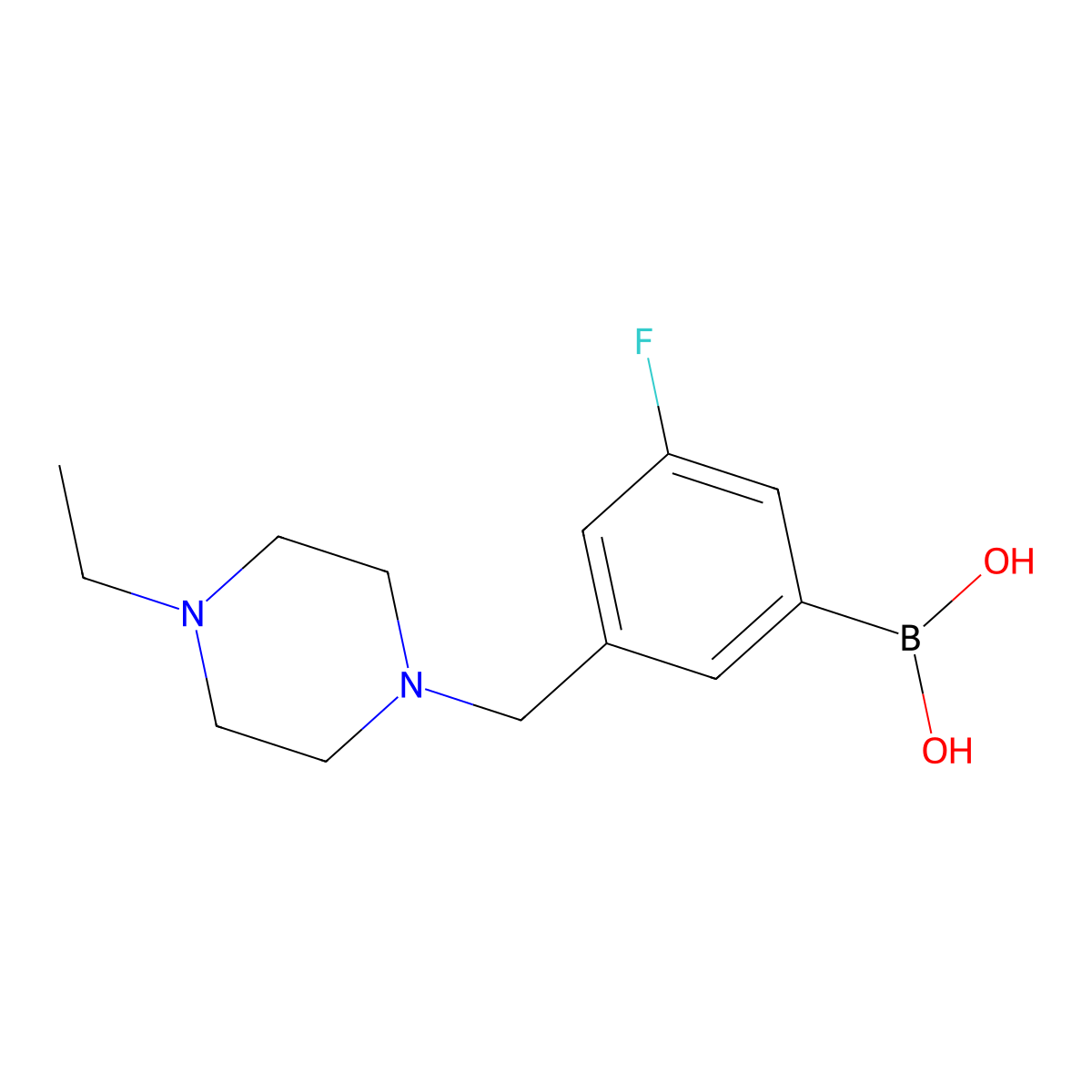 (3-((4-Ethylpiperazin-1-yl)methyl)-5-fluorophenyl)boronic acid molecular structure, CAS 1704063-71-7