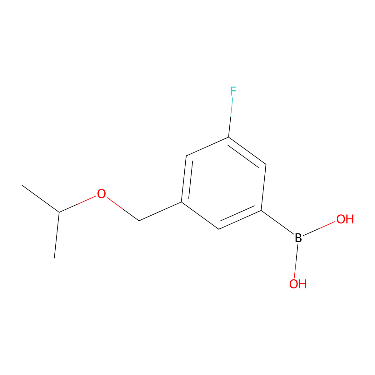 (3-Fluoro-5-(isopropoxymethyl)phenyl)boronic acid molecular structure, CAS 1704063-75-1