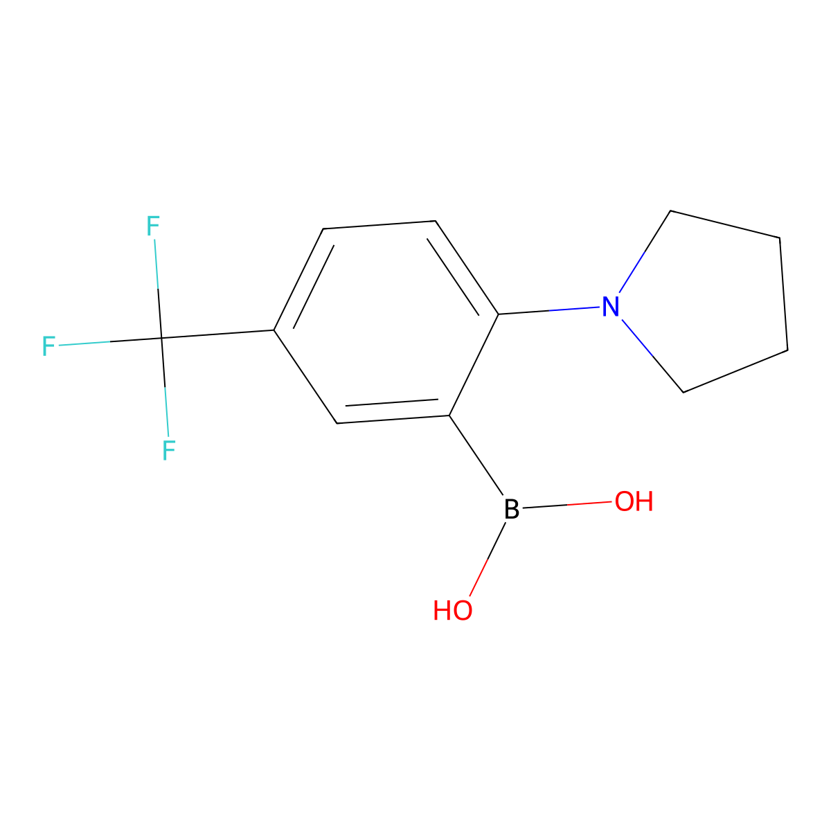 2-(Pyrrolidin-1-yl)-5-(trifluoromethyl)phenylboronic acid molecular structure, CAS 1704063-76-2
