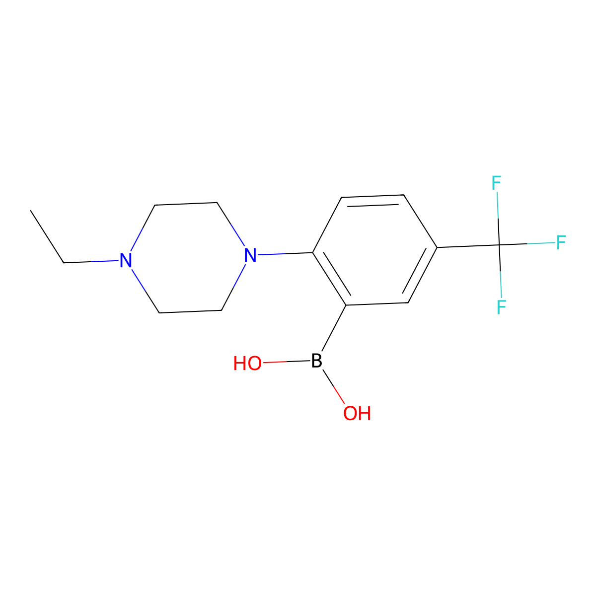 2-(4-Ethylpiperazin-1-yl)-5-(trifluoromethyl)phenylboronic acid molecular structure, CAS 1704063-78-4