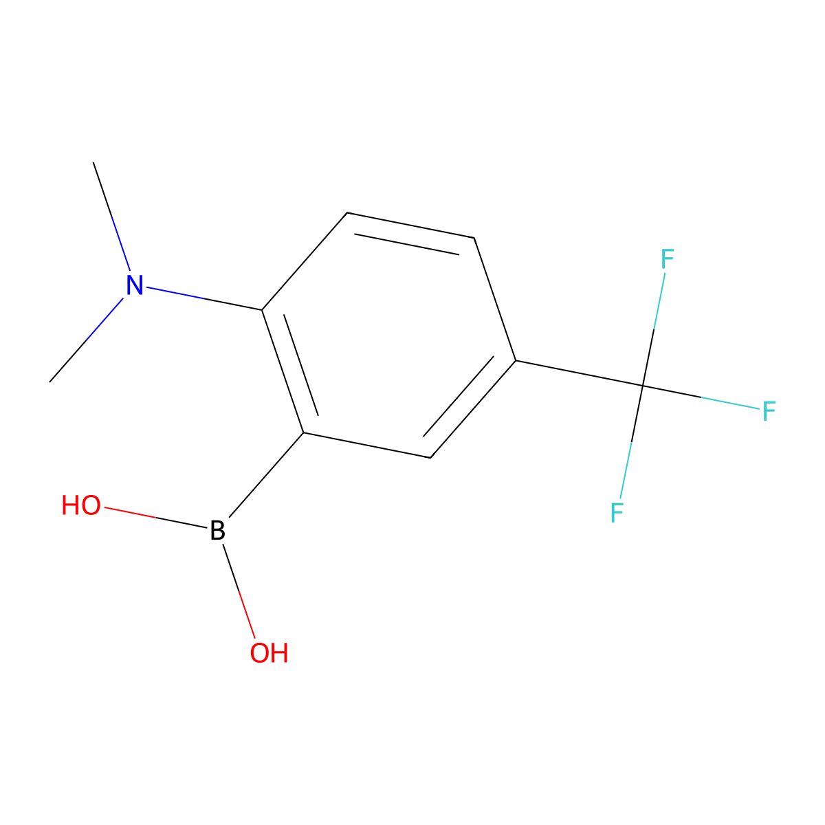 (2-(Dimethylamino)-5-(trifluoromethyl)phenyl)boronic acid molecular structure, CAS 1704063-80-8