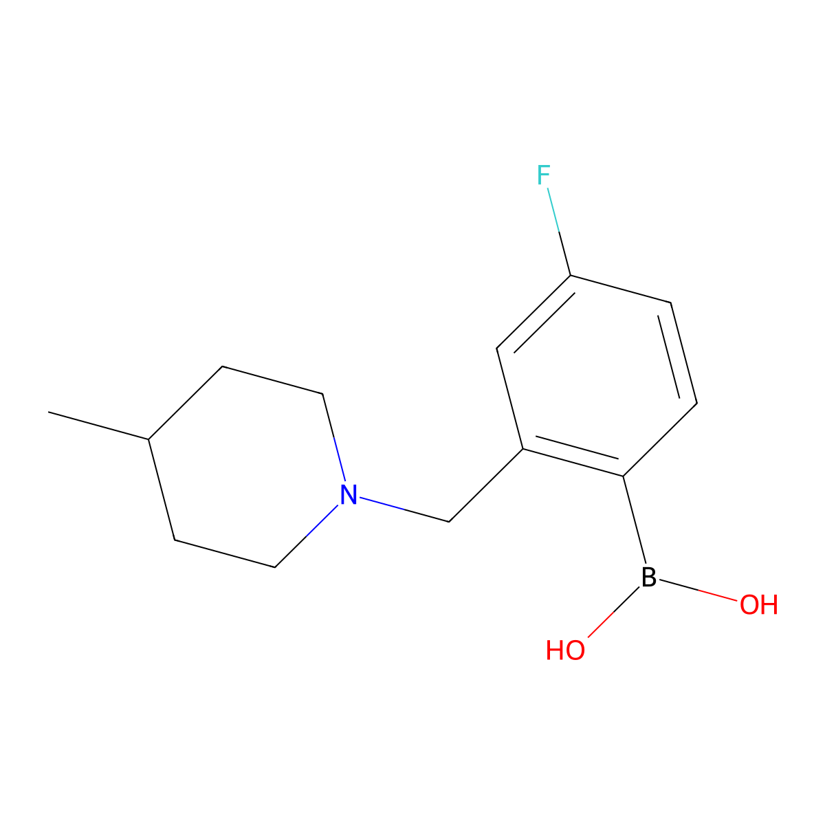4-Fluoro-2-((4-methylpiperidin-1-yl)methyl)phenylboronic acid molecular structure, CAS 1704063-82-0