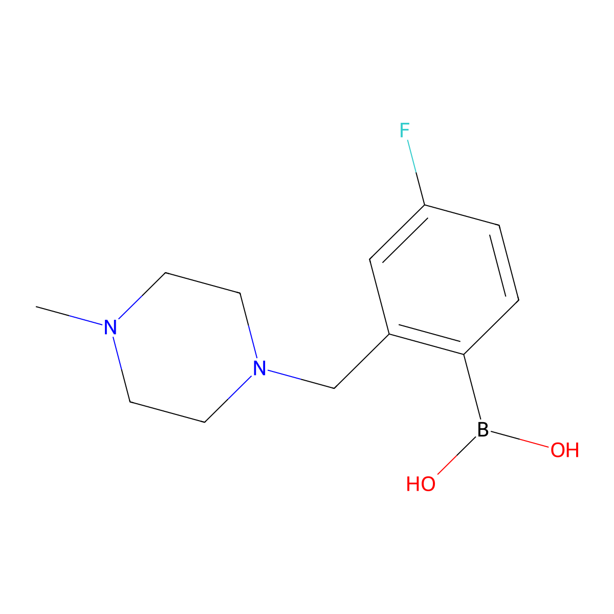 4-Fluoro-2-((4-methylpiperazin-1-yl)methyl)phenylboronic acid molecular structure, CAS 1704063-83-1