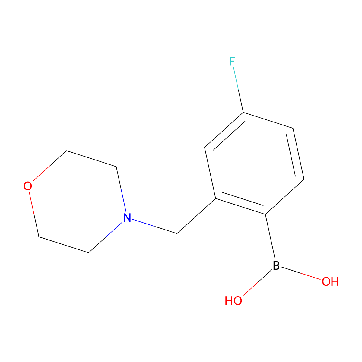 4-Fluoro-2-(morpholinomethyl)phenylboronic acid molecular structure, CAS 1704063-85-3