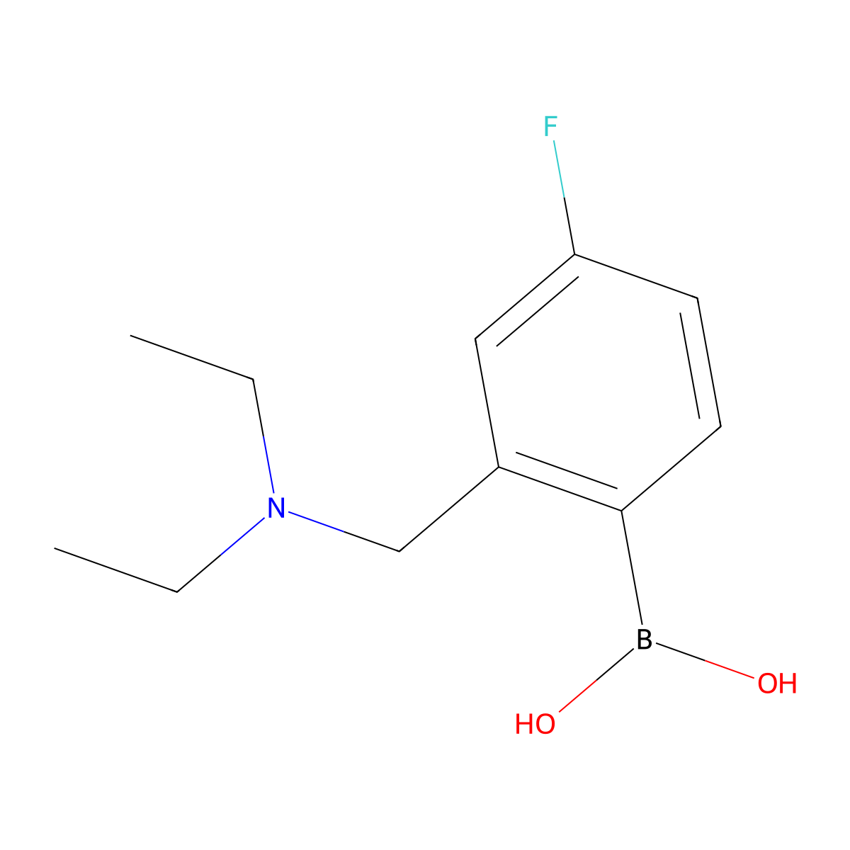 (2-((Diethylamino)methyl)-4-fluorophenyl)boronic acid molecular structure, CAS 1704063-86-4